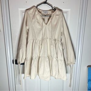 En Saison Cream Casual Kids Dress